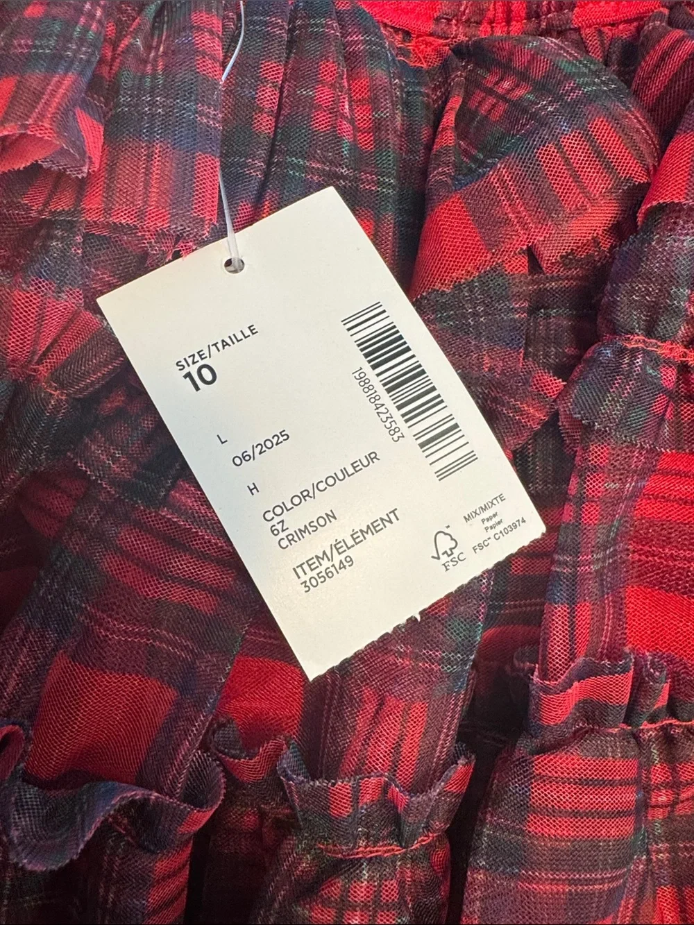 Red Plaid Ruffled Skirt